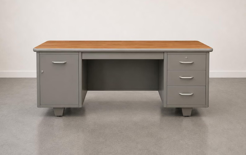 A steel tanker desk from the 1950's