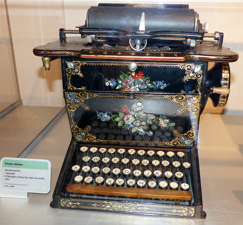 1874 Sholes and Glidden typewriter